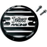 JOKER MACHINE 0298JFB Joker Machine Points Cover - Finned Joker Racing - 2 Hole - Black Anodized 02-98Jfb