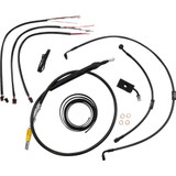 LA CHOPPERS LA8155KT216M La Choppers Handlebar Cable/Brake Line Kit - Quick Connect - Complete - 15" - 17" Handlebars - Midnight La-8155Kt2-16M