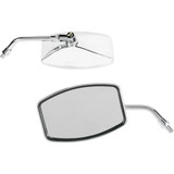 EMGO 2042464 Emgo Mirror - "Big One"/Cruiser - Side View - Rectangle - M10 X 1.25 | M10 X 1.25 (Left Hand) - Chrome 20-42464