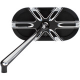 Arlen Ness Mirror - Side View - Caged Series/Deep Cut - Black - Left 13-164