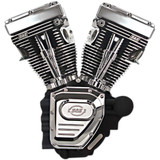 S&S CYCLE 3100401A T124 Long Block Engine - Wrinkle Black And Chrome - Touring 310-0401A