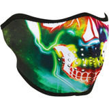 Zan Headgear Neoprene Half Mask - Neon Electric Skull Wnfm098H