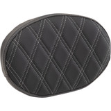 Drag Specialties Sissy Bar Pad - Double Diamond - Silver - Oval