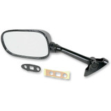 EMGO 2069774 Emgo Mirror - Side View - Black/Carbon Fiber - Rectangle - Left - Suzuki 20-69774