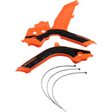 Acerbis X-Grip Frame Guards - Orange/Black - Ktm 2733445225