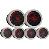 Koso North America Universal 6-Piece Gauge Kit - Silver Ba050901 Koso North America Universal 6-Piece Gauge Kit - Silver Ba050901