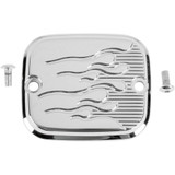 Joker Machine Master Cylinder Cover - Brake - Front - Flame - Chrome 951019Fc