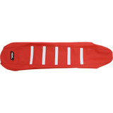 Moose Racing Ribbed Seat Cover - Red Cover/White Ribs - Gas Gas Gas21-331