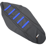 Moose Racing Ribbed Seat Cover - Black Cover/Blue Ribs - Husqvarna Hqv12514