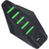 Moose Racing Ribbed Seat Cover - Black Cover/Green Ribs - Kawasaki Kx12503-334Rt