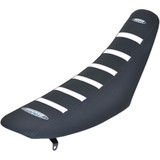 Sdg 6-Ribbed Seat Cover - White Ribs/Black Top/Black Sides 95945Wk
