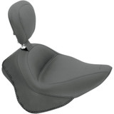 Mustang Wide Solo Seat - With Backrest - Vintage - Black - Smooth 79742