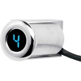 DAKOTA DIGITAL PGR1000F Dakota Digital Auto Programming Gear Indicator - Fairing Flush Mount - Chrome - Blue Display Pgr-1000-F