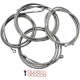 LA CHOPPERS LA8052KT13 La Choppers Handlebar Cable/Brake Line Kit - 12" - 14" Ape Hanger Handlebars - Stainless Steel La-8052Kt-13