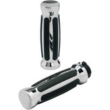 PRO-ONE PERF.MFG. 802430 Pro-One Perf.Mfg. Grips - Straight - Rubber - Chrome 802430