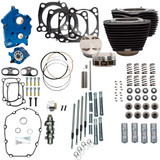 S&S CYCLE 3101105B S&S Cycle 128" Power Package Engine Performance Kit - Chain Drive - Wrinkle Black With Non-Highlighted Fins 310-1105B