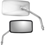 PARTS UNLIMITED 0640-0973 Parts Unlimited Mirror - Side View - Cruiser - Yamaha - Reverse Thread - Rectangular - Stainless Steel