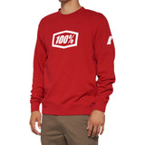 100% 2002600012 100% Icon Long-Sleeve Fleece Sweatshirt - Red - Large 20026-00012