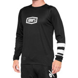 100% 4000500011 100% R-Core Long-Sleeve Jersey - Black/White - Medium 40005-00011