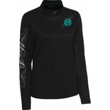 Moose Offroad Women'S Flourish Script Quarter Zip Pullover - Black - Small 3051-1231