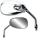 PARTS UNLIMITED Parts Unlimited Mirror - American-Style/Standard - Side View - Oval - Chrome - 5-1/2" - Each