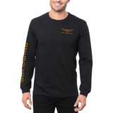 HONDA APPAREL LEM25S-M52-3X Honda Apparel Goldwing Long-Sleeve T-Shirt - Black/Gold - 3Xl Lem25S-M52-3X