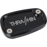 Thrashin Supply Co. Brake Reservoir Cap - Rear - Black - Twice Cut - '18+ Softail Tsc-3177-4