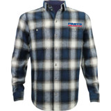 THROTTLE THREADS PSU39ST61BL4R Throttle Threads Parts Unlimited Flannel 25 Shirt - Blue/Black - 4Xl Psu39St61Bl4R