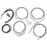 LA CHOPPERS LA-8054KT2-08 La Choppers Handlebar Cable/Brake Line Kit - Complete - Mini Handlebars - Stainless La-8054Kt2-08