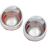 Drag Specialties Visor-Style Bezel/Lenses - Amber/Mirror