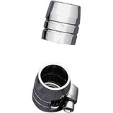 DRAG SPECIALTIES DS-096609 Drag Specialties Grooved Hose Ends With Clamp - Chrome - 1/4"