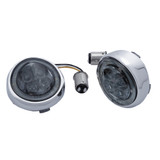 Ciro Turn Signal Insert - Amber/White Led - Smoke Lens - Chrome 45600