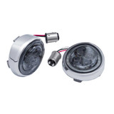 CIRO 45601 Ciro Turn Signal Insert - Red Led - Smoke Lens - Chrome 45601