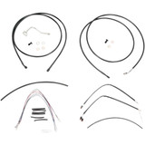 BURLY BRAND B301116 Burly Brand Complete Black Vinyl Handlebar Cable/Line Kit For Ape Hanger Handlebars - 15" - Abs B30-1116