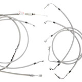 BURLY BRAND B301104 Burly Brand Complete Stainless Braided Handlebar Cable/Brake Line Kit - 15" Ape Hanger Handlebars B30-1104