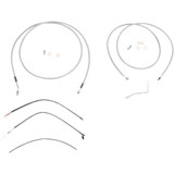 BURLY BRAND B301119 Burly Brand Complete Stainless Braided Handlebar Cable/Brake Line Kit - 13" Ape Hanger Handlebars B30-1119