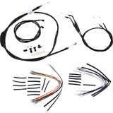 BURLY BRAND B301043 Burly Brand Complete Black Vinyl Handlebar Cable/Line Kit For Ape Hanger Handlebars - 14" B30-1043
