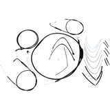 BURLY BRAND B301070 Burly Brand Complete Black Vinyl Handlebar Cable/Line Kit For Ape Hanger Handlebars - 14" B30-1070