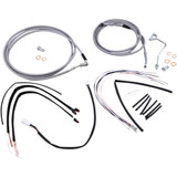 BURLY BRAND B301161 Burly Brand Complete Stainless Braided Handlebar Cable/Brake Line Kit - 14" Ape Hanger Handlebars B30-1161