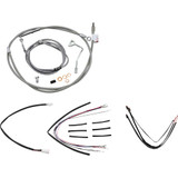 BURLY BRAND B301159 Burly Brand Complete Stainless Braided Handlebar Cable/Brake Line Kit - 16" Ape Hanger Handlebars B30-1159