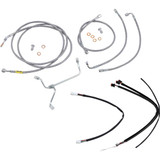 BURLY BRAND B301239 Burly Brand Complete Stainless Braided Handlebar Cable/Brake Line Kit - 15" Ape Hanger Handlebars B30-1239