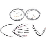 BURLY BRAND B301163 Burly Brand Complete Stainless Braided Handlebar Cable/Brake Line Kit - 18" Ape Hanger Handlebars B30-1163