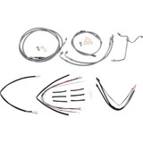 BURLY BRAND B301157 Burly Brand Complete Stainless Braided Handlebar Cable/Brake Line Kit - 18" Ape Hanger Handlebars B30-1157