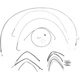 BURLY BRAND B301065 Burly Brand Complete Stainless Braided Handlebar Cable/Brake Line Kit - 18" Ape Hanger Handlebars B30-1065