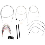 Burly Brand Complete Stainless Braided Handlebar Cable/Brake Line Kit - 18" Ape Hanger Handlebars B30-1084