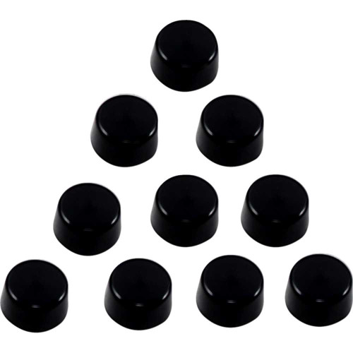DRAG SPECIALTIES 2402-0154 Drag Specialties Bolt Covers - Hex - Side Cut - 7/16" - Black - 10 Pack