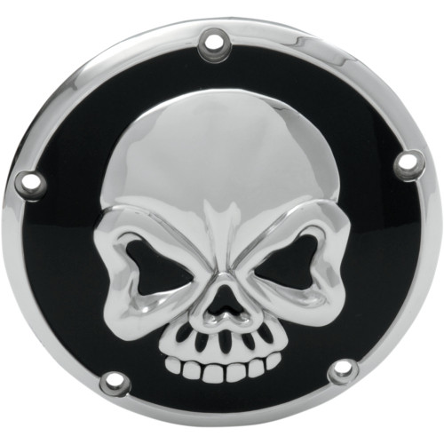 Drag Specialties Derby Cover - Chrome/Black - Skull