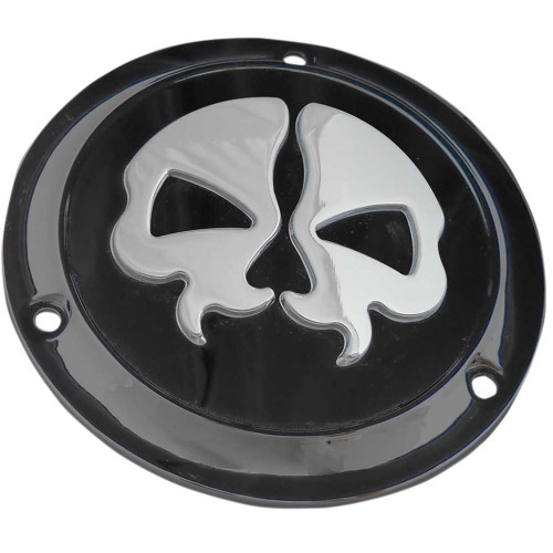 DRAG SPECIALTIES 1107-0549 Drag Specialties Split Skull Derby Cover - Black - 3-Hole
