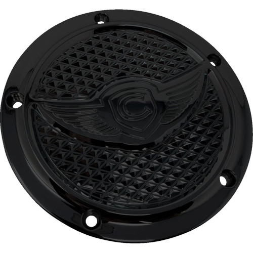 Covingtons Derby Cover - Diamondback - 5-Hole - Black - Twin Cam C3074-B