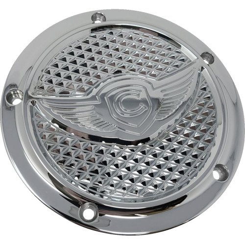 Covingtons Derby Cover - Diamondback - 5-Hole - Chrome - Twin Cam C3074-C